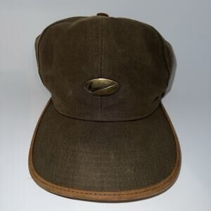 90s Nike Golf Hat Leather Brim Strapback 601 Green Metal Swoosh RARE